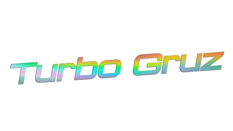 Naklejka samochodowa Turbo Gruz tekst - zabawna wlepka na szybę zderzak holograficzna