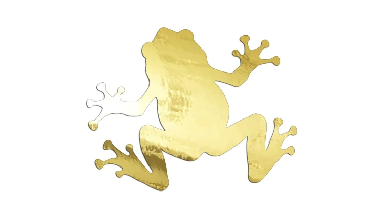 Naklejka Żaba rzekotka - minimalistyczna sylwetka - złoty chrom