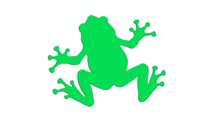 Naklejka Żaba rzekotka - minimalistyczna sylwetka - zielony neon