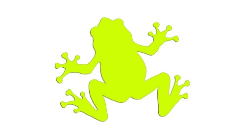 Naklejka Żaba rzekotka - minimalistyczna sylwetka - żółty neon