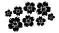 Naklejki Kwiat Jabłoni - zestaw 8 szt. - czarne