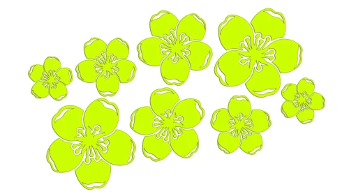 Naklejki Kwiat Jabłoni - zestaw 8 szt. - żółty neon