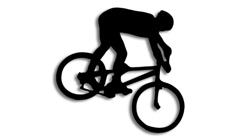 Naklejka rowerowa na szybę i karoserię - rowerzysta skaczący na rowerze - czarna