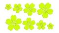 Zestaw naklejek Kwiatki Sakura żółty neon