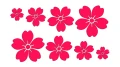 Zestaw naklejek Kwiatki Sakura różowy neon
