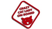 naklejka crazy cat lady on board czerwona.jpg
