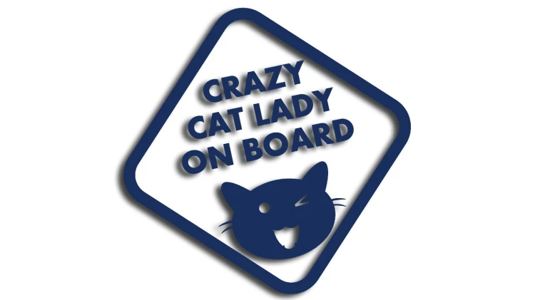 naklejka crazy cat lady on board granatowa.jpg