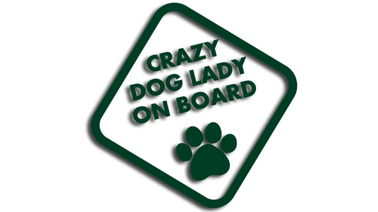 naklejka crazy dog lady on board ciemny zielony.jpg