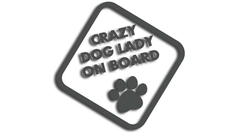 naklejka crazy dog lady on board grafitowa.jpg
