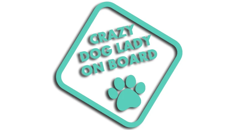 naklejka crazy dog lady on board mietowa.jpg
