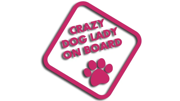 naklejka crazy dog lady on board rozowa.jpg