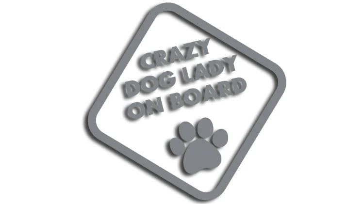 naklejka crazy dog lady on board szara.jpg