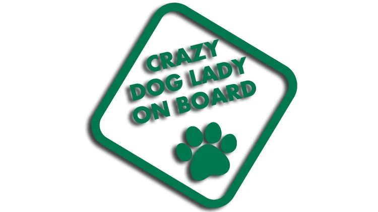 naklejka crazy dog lady on board zielona.jpg