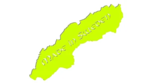 Naklejka Made in Sweden mapa (do Saab Scania Volvo) - kolory neonowe
