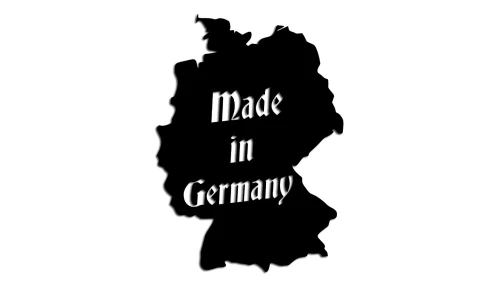 Naklejka Made in Germany mapa Niemiec - dla fanów BMW Audi Mercedes VW - wlepka na auto czarna