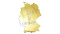 Naklejka Made in Germany mapa Niemiec - dla fanów BMW Audi Mercedes VW - wlepka na auto chrom