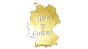Naklejka Made in Germany mapa Niemiec - dla fanów BMW Audi Mercedes VW - wlepka na auto chrom