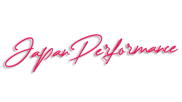 Naklejka Japan Performance JDM - elegancki napis na auto - dla fanów japońskiej motoryzacji różowy neon