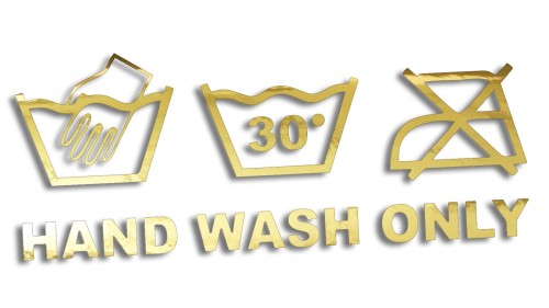 Naklejka HAND WASH ONLY - Detailing - Mycie Ręczne - złoty chrom