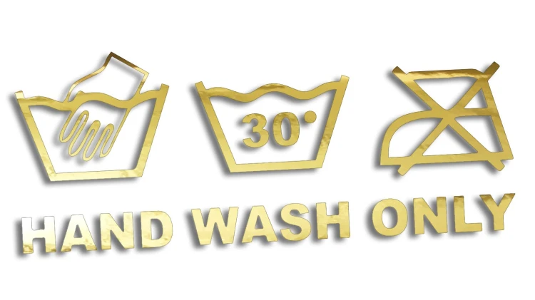 Naklejka HAND WASH ONLY - Detailing - Mycie Ręczne - złoty chrom