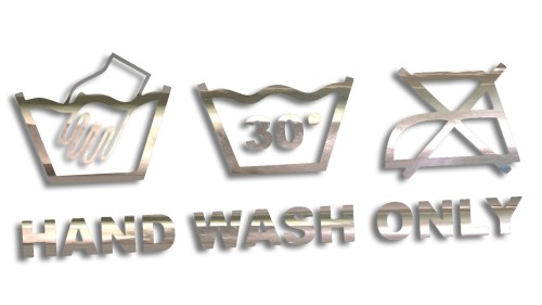 Naklejka HAND WASH ONLY - Detailing - Mycie Ręczne - chrom
