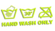 Naklejka HAND WASH ONLY - Detailing - Mycie Ręczne - żółty neon