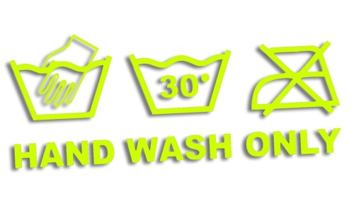 Naklejka HAND WASH ONLY - Detailing - Mycie Ręczne - żółty neon