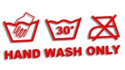 Naklejka HAND WASH ONLY - Detailing - Mycie Ręczne - czerwony neon