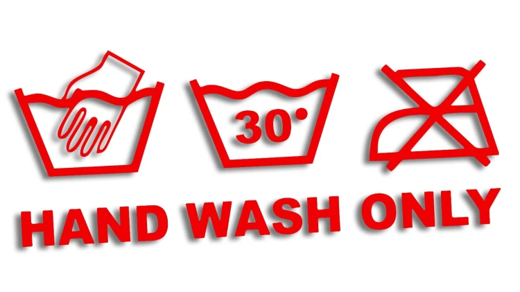 Naklejka HAND WASH ONLY - Detailing - Mycie Ręczne - czerwony neon