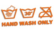 Naklejka HAND WASH ONLY - Detailing - Mycie Ręczne - pomarańczowy neon