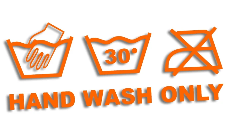 Naklejka HAND WASH ONLY - Detailing - Mycie Ręczne - pomarańczowy neon