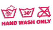 Naklejka HAND WASH ONLY - Detailing - Mycie Ręczne - różowy neon