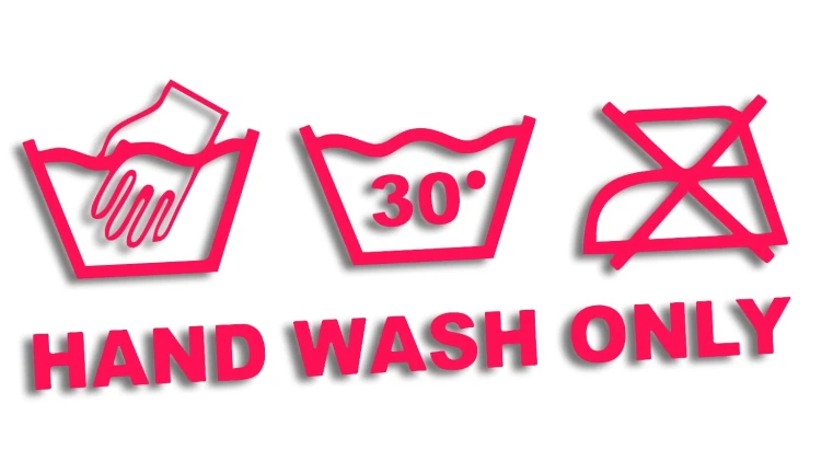 Naklejka HAND WASH ONLY - Detailing - Mycie Ręczne - różowy neon