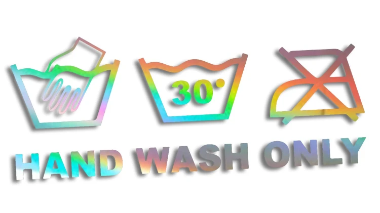 Naklejka HAND WASH ONLY - Detailing - Mycie Ręczne - holograficzna