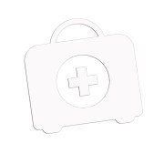 Naklejka APTECZKA - Pierwsza Pomoc - Znak Informacyjny BHP biała