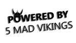 Naklejka POWERED BY 5 MAD VIKINGS (do Volvo, Saab, Scania) - kolory - połysk/mat