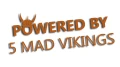 naklejka powered by 5 mad vikings brazowa.jpg