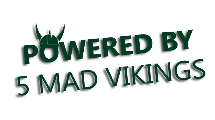 naklejka powered by 5 mad vikings ciemny zielony.jpg