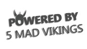 naklejka powered by 5 mad vikings grafitowa.jpg