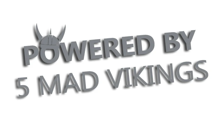 naklejka powered by 5 mad vikings szara.jpg