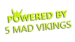Naklejka POWERED BY 5 MAD VIKINGS (do Volvo, Saab, Scania) - kolory neonowe