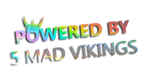 Naklejka POWERED BY 5 MAD VIKINGS do Volvo Saab Scania holograficzna