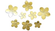 Naklejki KWIATY HAWAJSKIE - Plumeria - Zestaw 8 szt. złoty chrom