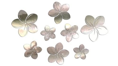 Naklejki KWIATY HAWAJSKIE - Plumeria - Zestaw 8 szt. chrom