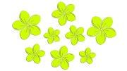 Naklejki KWIATY HAWAJSKIE - Plumeria - Zestaw 8 szt. żółty neon