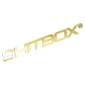 Naklejka SHITBOX - Stylizowany Emblemat - Na Auto / Gruza złoty chrom