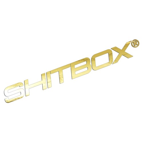 Naklejka SHITBOX - Stylizowany Emblemat - Na Auto / Gruza złoty chrom