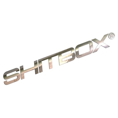 Naklejka SHITBOX - Stylizowany Emblemat - Na Auto / Gruza chrom