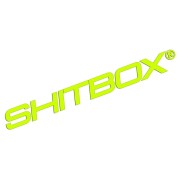Naklejka SHITBOX - Stylizowany Emblemat - Na Auto / Gruza żółty neon
