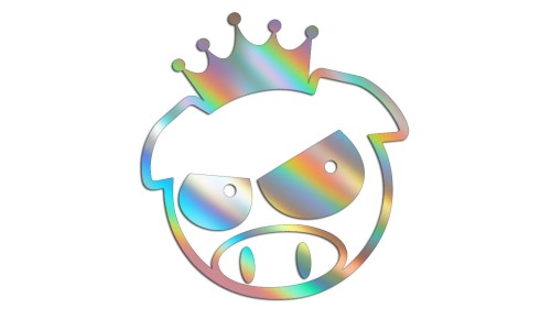 Naklejka SUBARU PIG - Świnka w koronie - Rajdowa JDM holograficzna